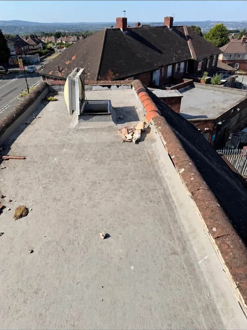 The old flat roof before work started